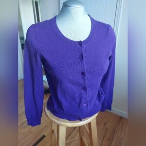 Talbot Purple Cardigan Cotton Small